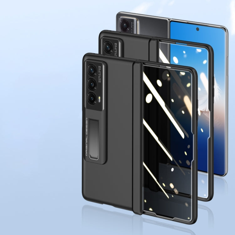 For Honor Magic Vs2 Skin-sensitive Case-film with integral hinge design, showcasing its shockproof features and leather material.